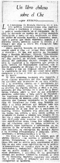 Un libro chileno sobre el Che