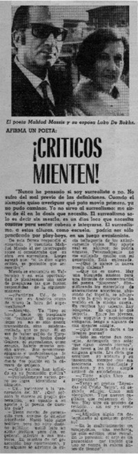 Críticos mienten! : [entrevista]