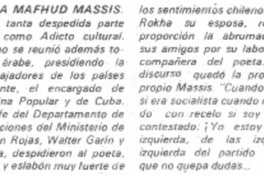 Despedida a Mahfud Massis.