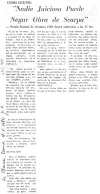 "Nadie juicioso puede negar obra de Scarpa".