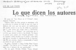 Lo Que dicen los autores.