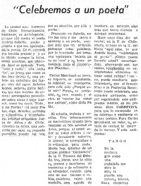 Celebramos a un poeta".