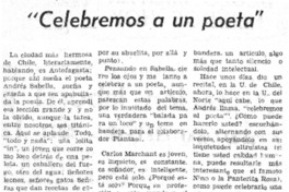 Celebramos a un poeta".
