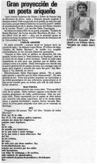 Gran proyección de un poeta ariqueño.