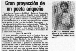 Gran proyección de un poeta ariqueño.