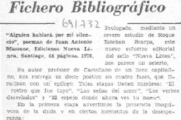 Alguien hablará por mi silencio