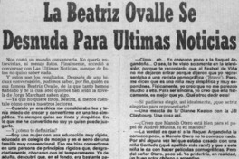 La Beatriz Ovalle se desnuda para Ultimas Noticias