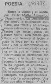 Entre la vigilia y el sueño.