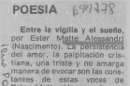 Entre la vigilia y el sueño.