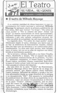 El teatro de Wilfredo Mayorga