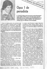 Opus 1 de periodista.