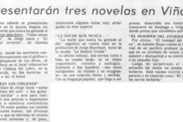 Presentarán tres novelas en Viña.