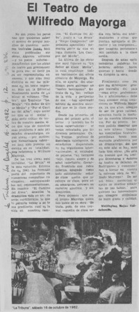 El teatro de Wilfredo Mayorga