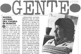 Marina Latorre: una chilena en frances.