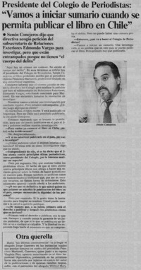 Vamos a iniciar sumario cuando se permita publicar el libro en Chile" : [entrevista]