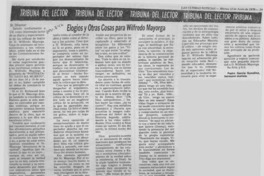 Elogios y otras cosas para Wilfredo Mayorga
