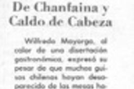 De chanfaina y caldo de cabeza