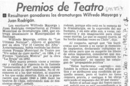 Premios de teatro.