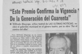"Este premio confirma la vigencia de la generación del cuarenta" : [Entrevista]