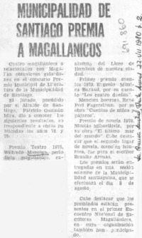 Municipalidad de Santiago premia a Magallánicos.