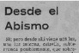 Desde el abismo