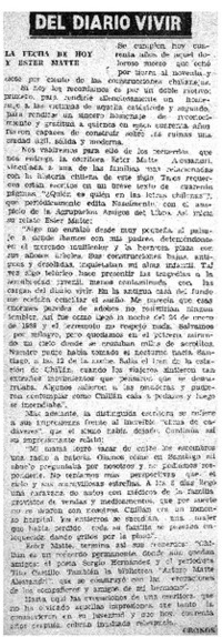 La fecha de hoy y Ester Matte