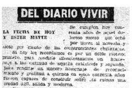 La fecha de hoy y Ester Matte