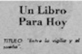 Entre la vigilia y el sueño"