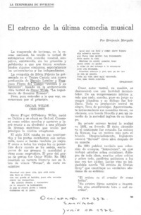 El estreno de la última comedia musical