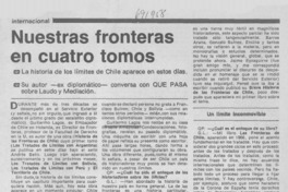 Nuestras fronteras en cuatro tomos :_ [Entrevista]