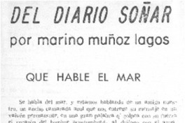 Que hable el mar