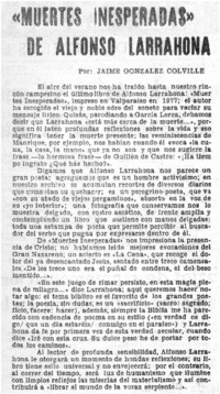 Muertes inesperadas" de Alfonso Larrahona
