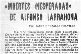 Muertes inesperadas" de Alfonso Larrahona