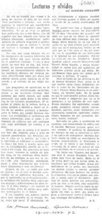 Lecturas y olvidos