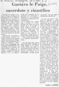 Gustavo Le Paige, sacerdote y científico