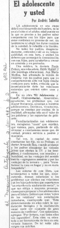 El adolescente y usted
