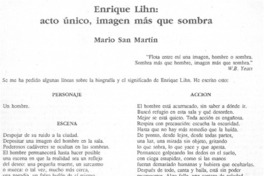 Enrique Lihn: acto único, imagen más que sombra