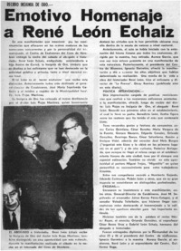 Emotivo homenaje a René León Echaiz.