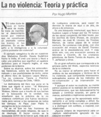 La no violencia: teoría y práctica