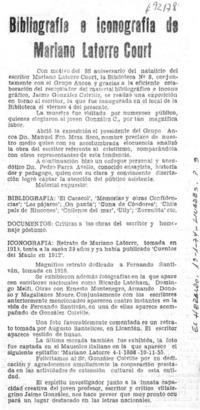 Bibliografía e iconografía de Mariano Latorre Court.