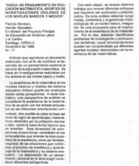 Hacia un pensamiento en educación matemática, aportes de investigaciones chilenas de los niveles básicos y medios".