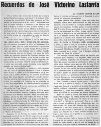 Recuerdos de José Victorino Lastarria