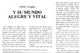 Y su mundo alegre y vital : [entrevista]