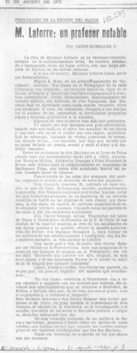 M. Latorre: un profesor notable