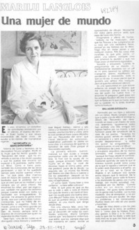 Marilú Langlois una mujer de mundo.