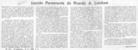 Lección permanente de Ricardo A. Latcham
