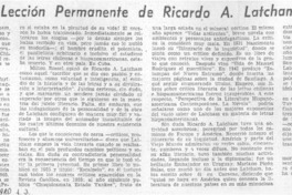 Lección permanente de Ricardo A. Latcham