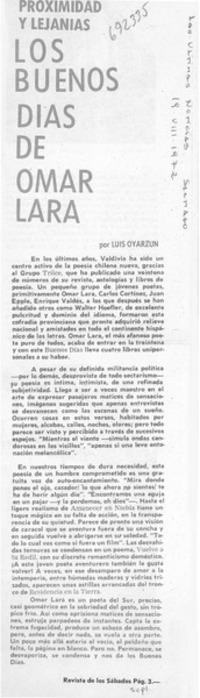 Los buenos días de Omar Lara