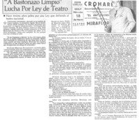 "A bastonazo limpio" lucha por ley de teatro.