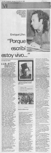 "Porque escribí estoy vivo--"